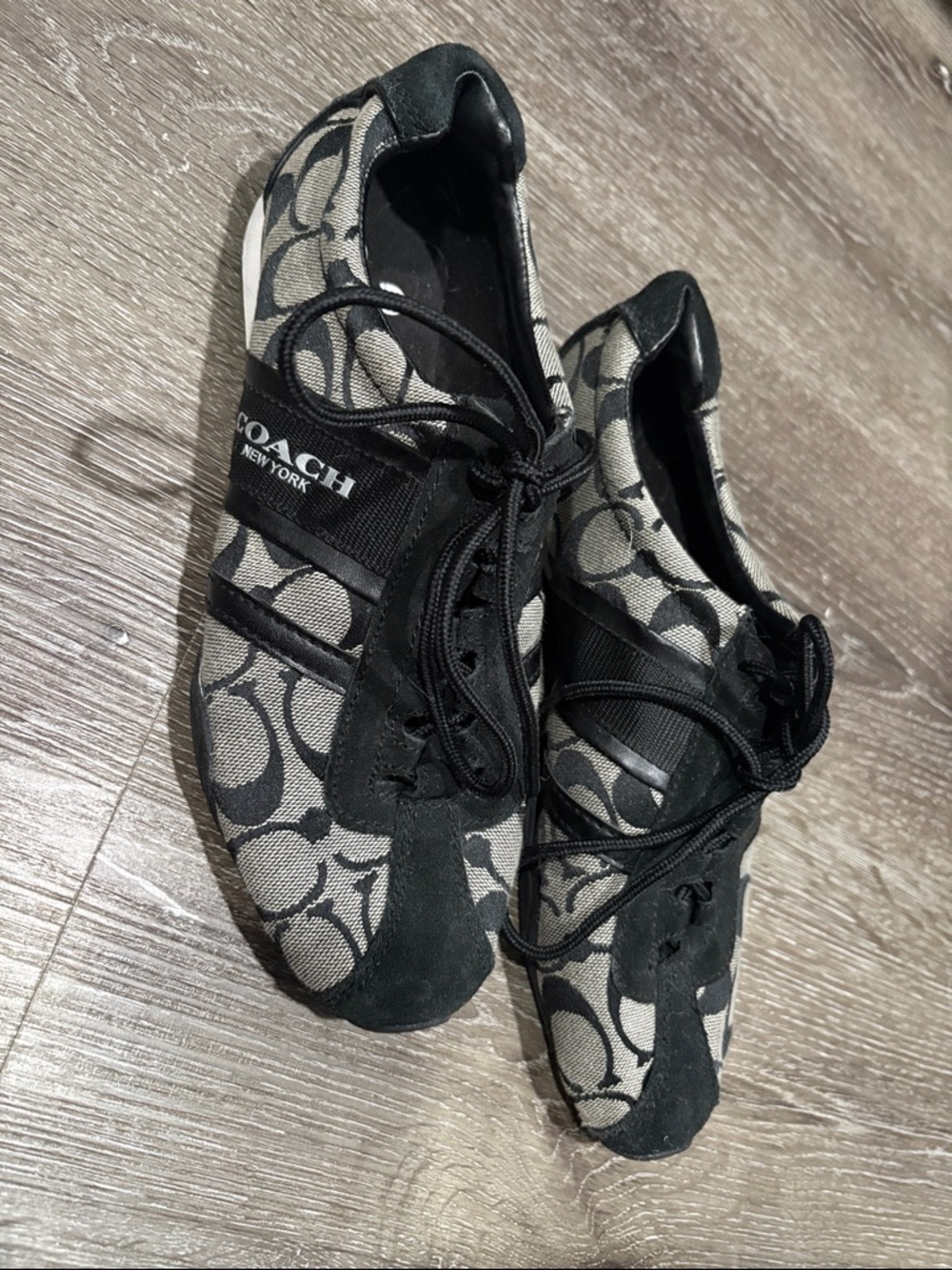 Coach Black and Gray Signature Logo Sneakers